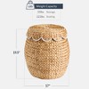 Best Choice Products Scalloped Water Hyacinth Storage Tote Basketwith Lid - Natural with White Trim - 2 of 4