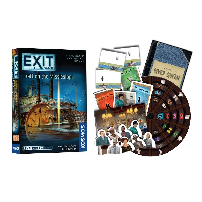 Thames & Kosmos EXIT: The Game, Season 4. Four-Pack: Theft on the Mississippi, The Stormy Flight, The Cemetery of the Knight, and The Enchanted Forest, 2 of 6