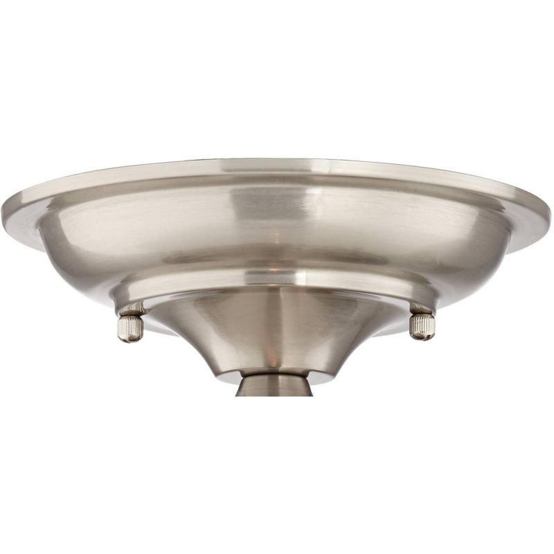 Regency Hill Modern Schoolhouse Ceiling Light Semi Flush Mount Fixture Brushed Nickel 12" Wide Clear Glass for Bedroom Kitchen, 3 of 9