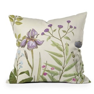 20"x20" Deny Designs Nadja Little Blooming Wildflowers Square Outdoor Throw Pillow Beige - 1 of 4