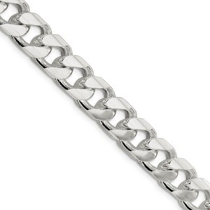 Black Bow Jewelry Men's 11mm Sterling Silver Solid D/C Domed Curb Chain Necklace - 1 of 4