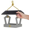 Bird Choice Modern Farmhouse Fly Thru Novelty Bird Feeder 7" Driftwood Gray - 4 of 4