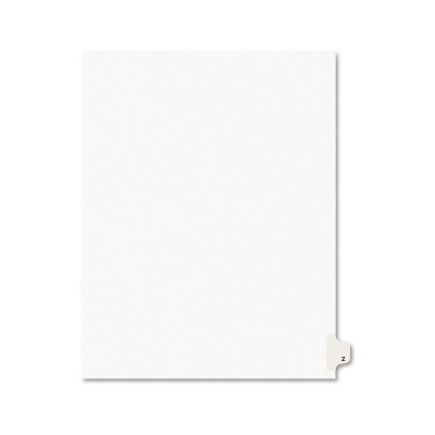 Avery-Style Legal Exhibit Side Tab Dividers 1-Tab Title Z Ltr White 25/PK 01426