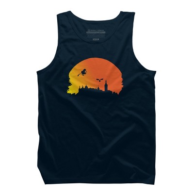 Men's Design By Humans Halloween witch silhouette By InfaredDesigns Tank Top