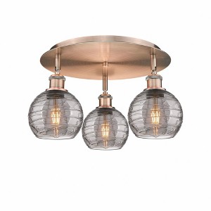 Athens Deco Swirl - 3 Light Flush Mount In Industrial Style-8.63 Inches Tall and 17.63 Inches Wide - 1 of 1