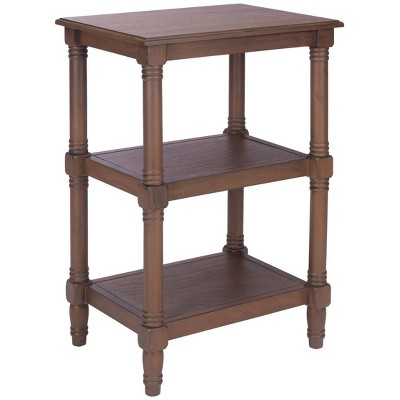 Cassie Brown Wood Rectangular 3-Shelf Accent Table