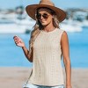 Women's Round Neck Eyelet Jersey Tank Top - Cupshe - 3 of 4