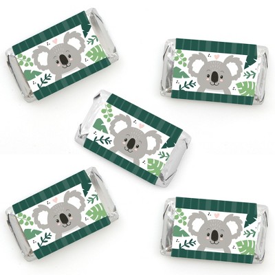 Big Dot of Happiness Koala Cutie - Mini Candy Bar Wrapper Stickers - Bear Birthday Party and Baby Shower Small Favors - 40 Count