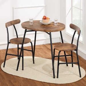 Best Choice Products 3-Piece Modern Oval Dining Table Set, Small Kitchen Dinette w/ 2 Chairs - 1 of 4