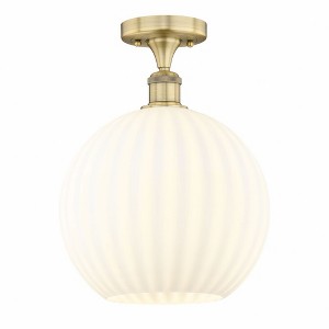 White Venetian - 1 Light Semi-Flush Mount In Modern Style-13.63 Inches Tall and 12 Inches Wide - 1 of 1