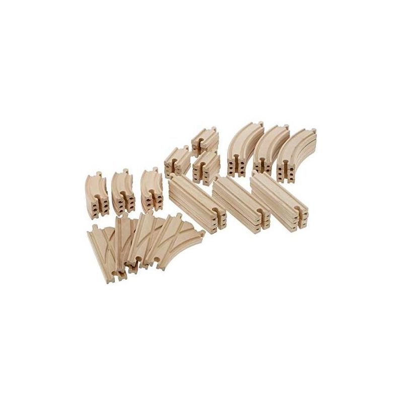 Wooden Train Track 52 Piece Set - 18 Feet Of Track Expansion And 5 Distinct Pieces - by Right Track Toys, 3 of 4