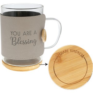 Pavilion Gift Company - Blessing - 16 oz Wrapped Glass Mug with Coaster Lid - Drinkware - 1 of 4