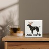 Black Labrador Retriever Merry Christmas Wooden Box Sign Desk Decor, Black Lab Gifts, Christmas Lab Dog Wood Block Sign - 2 of 4