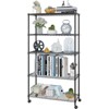 SEVOBAL Utility Storage Shelves Plastic Coated Iron Shelf with Smooth Nylon Wheels for Home and Office, Black, 35.82"*14.17"*6.49" - 2 of 4