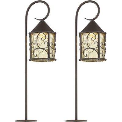 John Timberland Casa Seville 28" High Dark Walnut LED Path Lights Set of 2