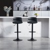 Okak Set of 2 Swivel Adjustable Height Bar Stools with Sturdy Large Base,Armless Leather Counter Chairs for Dining Rooms - 2 of 4