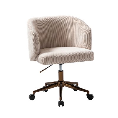 Ottaviano Corduroy Swivel Barrel Task Office Chair with Height-adjustable | ARTFUL LIVING DESIGN