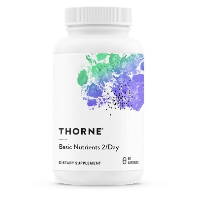 THORNE Basic Nutrients 2/Day - Comprehensive Daily Multivitamin with Optimal Bioavailability - Gluten-Free, Dairy-Free - 60 Capsules - 30 Servings
