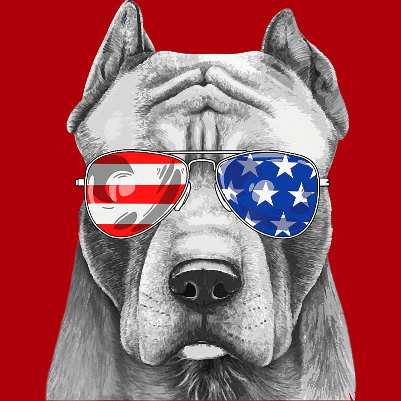 Junior's Design By Humans American Pitbull With Sunglasses By T-Shirt, 2 of 3