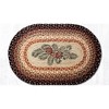 Earth Rugs Pinecone and Red Berry Oval Jute Tread – 20"x30", Nature-Inspired Hand-Stenciled Patch - 2 of 3