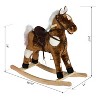 Ruvalino Baby Bouncers and Rockers Toddler Kid Chair Plush Riding Horse Toy for Playroom Living Room, Dark Brown, 30.8"*11"*26.8" - 3 of 4