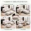 Kumasinova Modern Convertible Combination Sofa with 2 Storage Ottomans, 2-Seater Loveseat Sofa with Footstools, Skin-Friendly Fabric Couch - 4 of 4