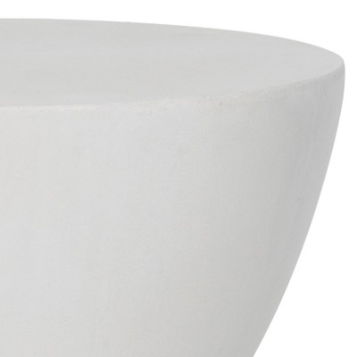 Athena Ivory Round Concrete Accent Table - Transitional Style