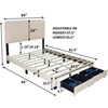 Queen Size Upholstered Bed Framewith Storage and Adjustable Headboard,Bed Frame Platform with 2 Drawers, No Box Spring Required - 4 of 4