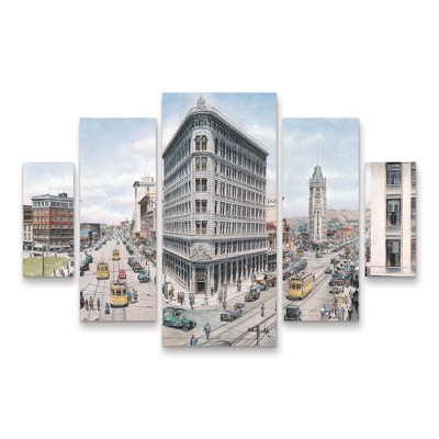 Trademark Fine Art Stanton Manolakas Oakland 5 Piece Panel Set Art