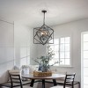 ALOADECOR 4- Light Matte Black Geometric Chandelier Modern Lighting Fixture Metal Caged Industrial Pendant - 2 of 4