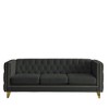 Ridstar 3 Ssat Modern Velvet Buttons Tufted Sofa with Metal Legs & Arm Couch For Living Room & Office-Black - 4 of 4