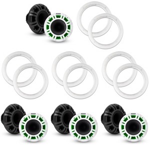 Kicker ( 4 Pair ) 48KMXL654 LED 6.5" Horn-Loaded Marine Coax with a Pair of 50KLSR65 6.5 Led Speaker Ring Bundle - 1 of 4