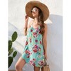 Floral Slip Dress With Back Cross Shoulder Straps - Spring Summer New Style, Lightweight, Comfortable Fit - 3 of 4