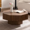 Airsurfer 30.51 inch Coffee table Wooden Octagonal-Shaped for Living Room Walnut Suitable for Bedroom, Living Room, Office - 2 of 4