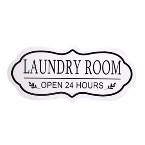 VIP Metal 20 in. White 24 Hours Laundry Room Shaped Sign - 1 of 2