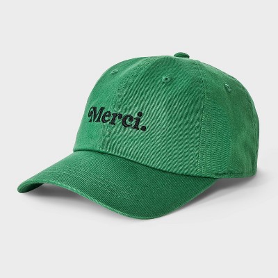 Merci Embroidered Baseball Hat - Universal Thread™ Green