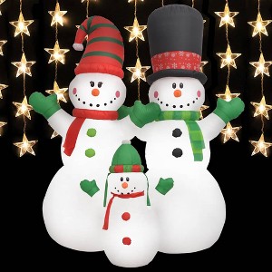 Snowman Family Multicolor Fabric 8 ft 8 ft Snowman Family - 1 of 4