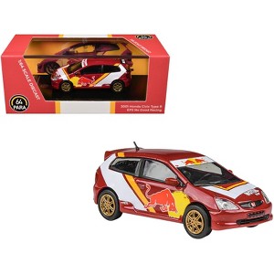 2001 Honda Civic Type R EP3 "No Good Racing" Red and White with Graphics 1/64 Diecast Model Car by Paragon - 1 of 4