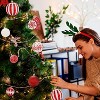 16 Pcs Christmas Balls Ornaments for Xmas Christmas Tree, Red/White Xmas Balls Shatterproof Decorations, 3.15in/8cm Hanging Ball for Holiday Party - 3 of 4