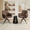 KWPZQEB Swivel Home Office Chairs Set of 2, Modern Linen Fabric Makeup Chair with Arm & Metal Base for Living Room, Bedroom - 2 of 4