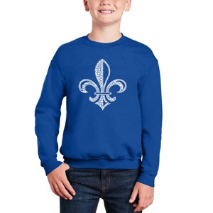 LA Pop Art Lyrics To When The Saints Go Marching In - Boy's Word Art Crewneck Sweatshirt - 1 of 3
