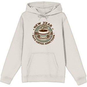 New Year, Same Coffee Addiction Adult Long Sleeve Hoodie - 1 of 2