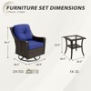 EAGLE PEAK Azure Bay 3 Piece Outdoor Wicker Bistro Set, Patio Swivel Rocking Chairs with Side Table - 2 of 4