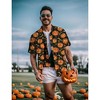 Mens Halloween Christmas Shirts Funky Santa Button Down Shirt Printed Short Sleeve Bowling - 2 of 4