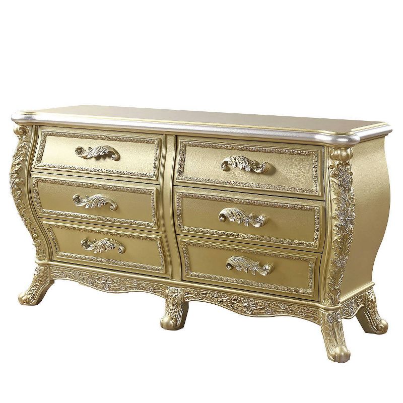 74&#34; Cabriole Decorative Storage Drawer Gold Finish - Acme Furniture, 2 of 7