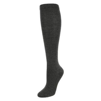 Allegra K Women's Knitted Solid Color Warm Knee High Length Ribbed