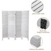 Sandinrayli 4 Panel Wood Louvered Room Divider, 5.6 Ft Tall Oriental Folding Freestanding Privacy Screen Room Dividers (White) - 3 of 4