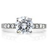 Slickblue Women’s Silver CZ Engagement Ring, 8mm Round Stone, Pave Side Detail, Polished Stainless Steel, Size 5-10 - 3 of 4