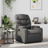 vidaXL Gray Leather Recliner Chair, 6-Point Vibration Massage, Adjustable Backrest & Footrest - 2 of 4
