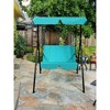 55.5"2 Person Weather Resistant Canopy Swing for Porch Garden Backyard Lawn,Blue - 3 of 4